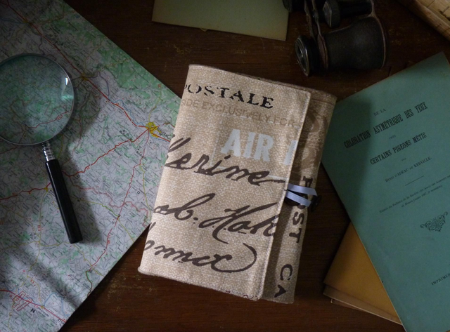 Protège livre écriture carte postale modèle 1