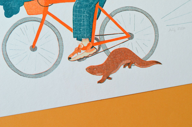 Affichette A4 Inktober La fille aux loutres