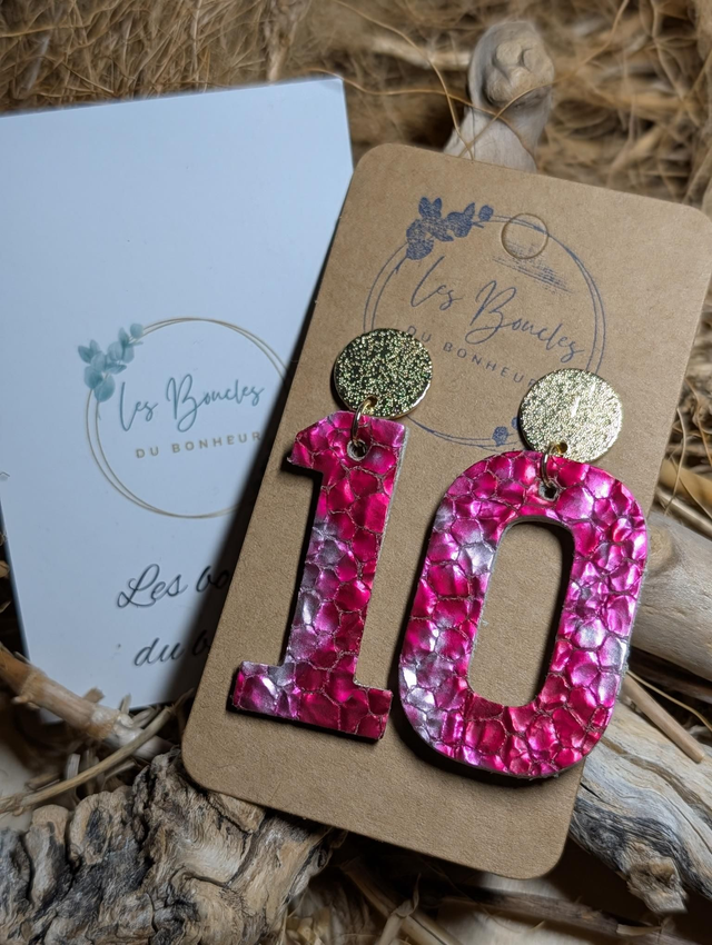 Boucles d'oreilles Chiffres fétiches 10