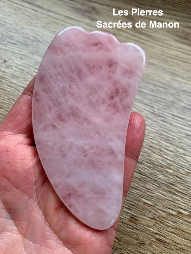 Gua Sha en Quartz rose