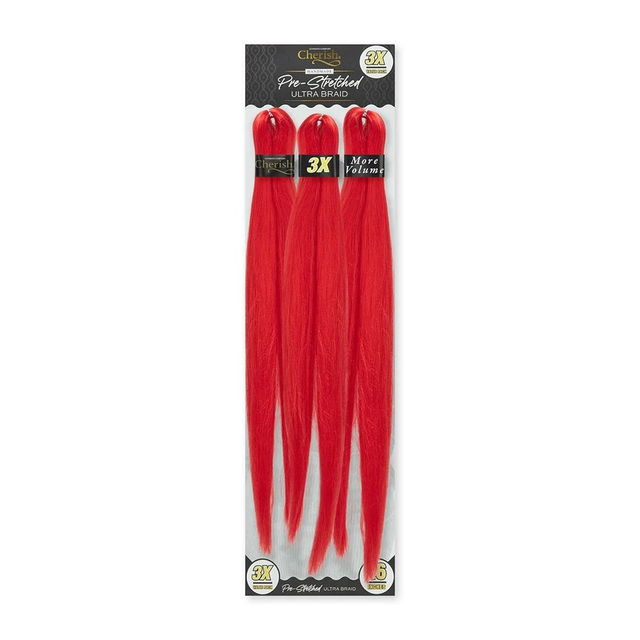  Cherish 3X VP Pre-Str. Braids 46 (Col.  RED)