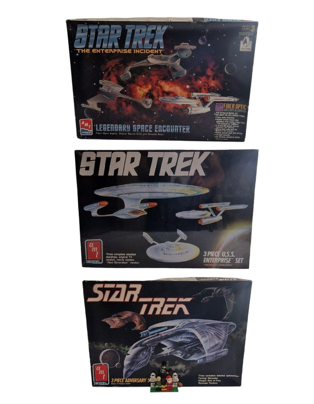 Star Trek 3 piece Adversary set, 3 piece Enterprise, Enterprise incident kits
