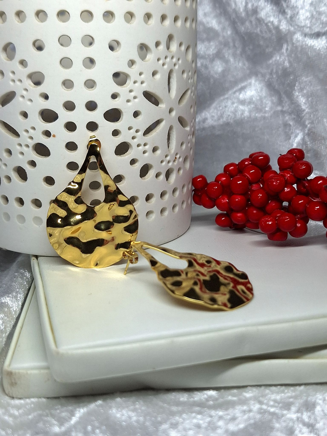 Abigaëlle-Boucles d'oreilles gouttes martelées