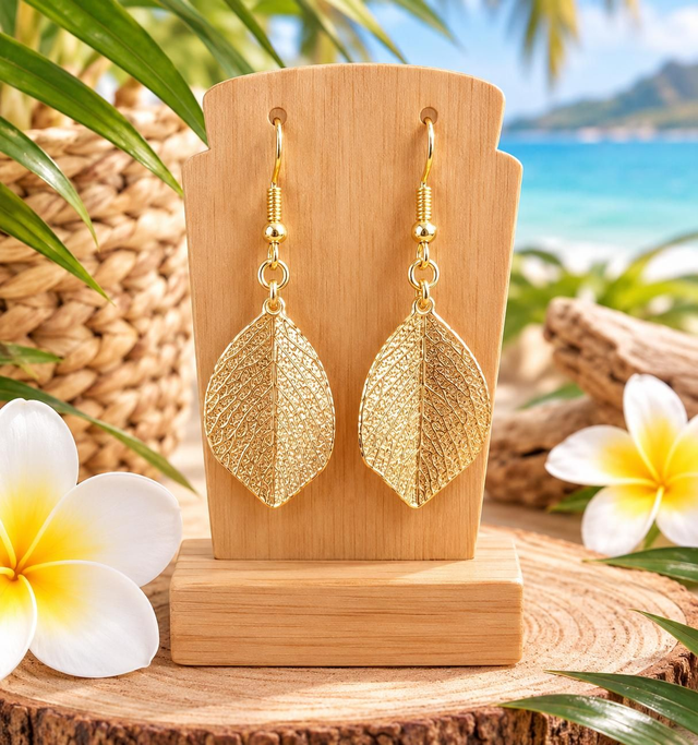 Boucles d'oreilles feuilles élégantes