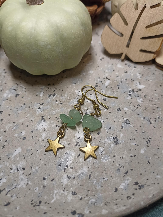 Boucles d'oreilles aventurine 