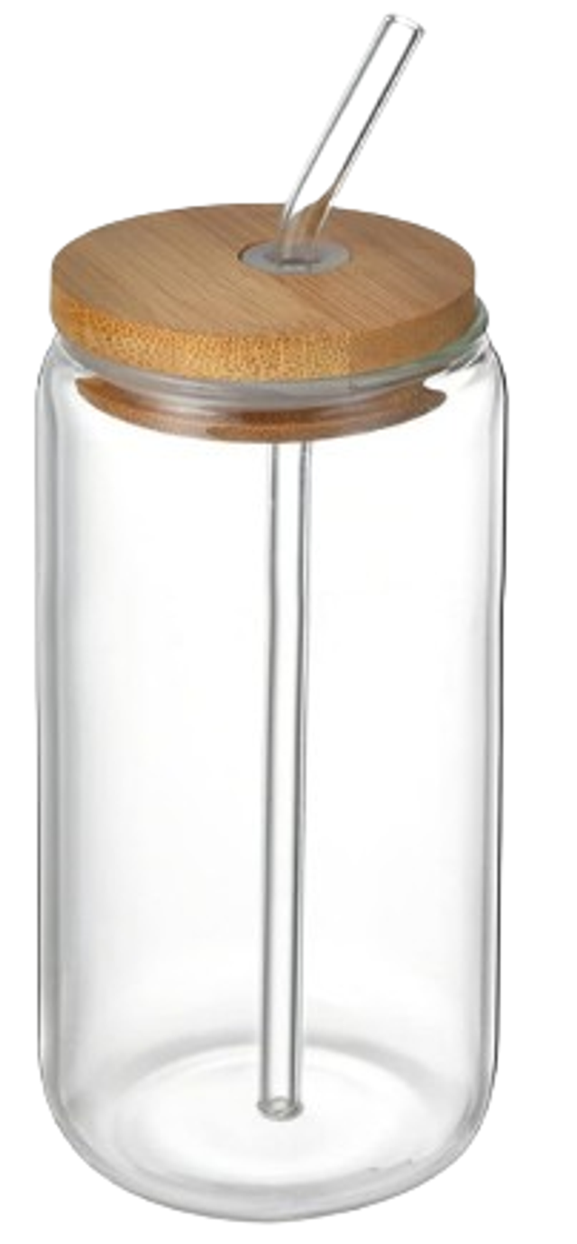 Verre Apéro Personnalisable avec Couvercle en Bois et Paille en Verre