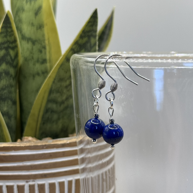 Boucles Lapis-Lazuli 1 Perle 