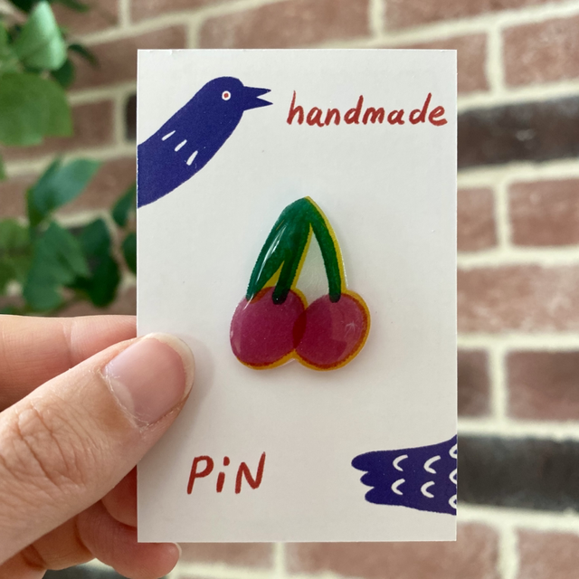 Handmade Cherry Pin