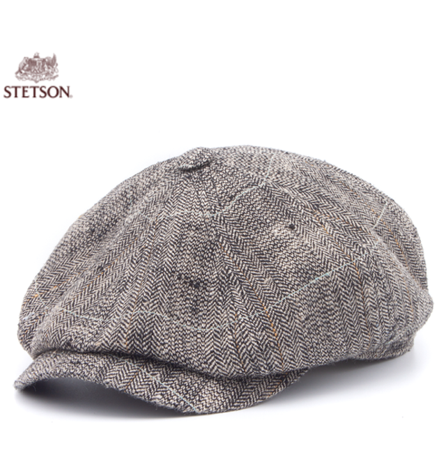 Stetson Hatteras Silk/Linen Herringbone Grey