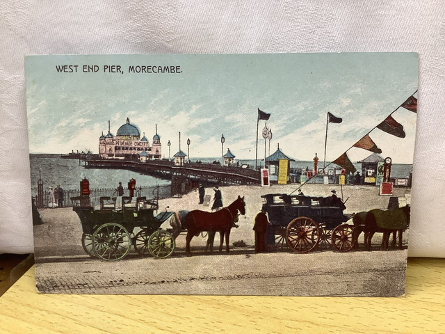 Morecambe, West End Pier, Lancashire, Posted 1908 antique Todd postcard. Our Ref No. R670 £2.50