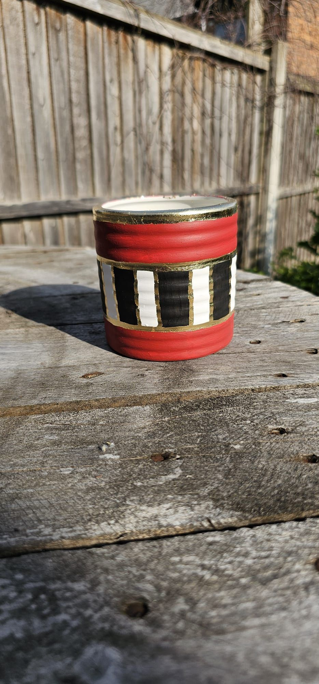 Small Ceramic Pot - Pink, Black, White & Gold