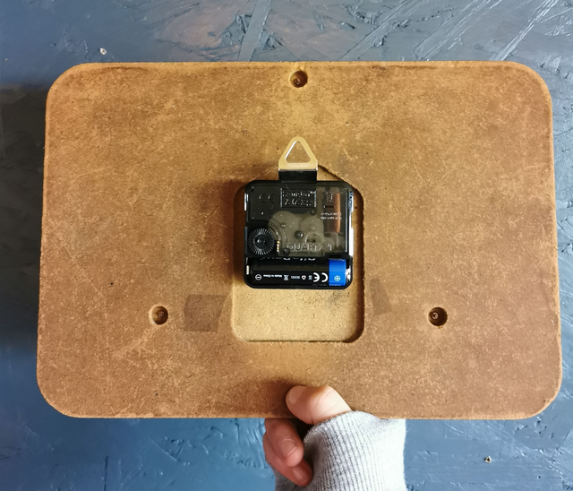 Horloge vintage pendule murale silencieuse rectangulaire "Japy vert orange"