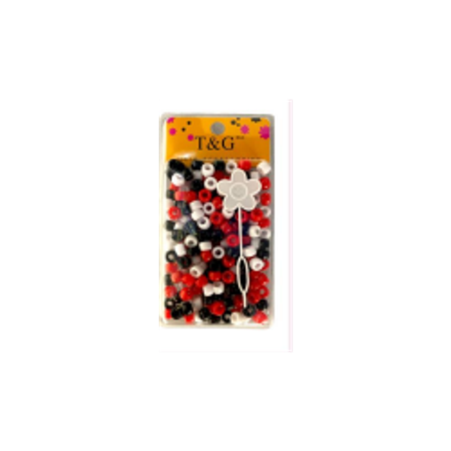 T&amp;g Hair Beads Black,white &amp; red