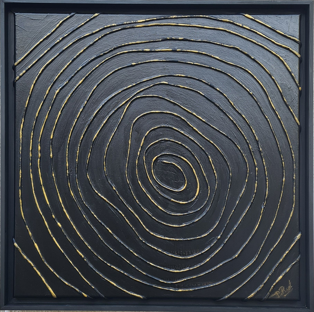 Rêve noir 19 digital or/noir   (60x60)