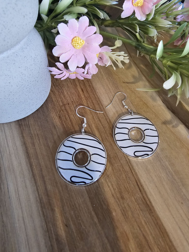Boucles d'oreilles "Gourmandises Acidulées" DONUTS BLANC