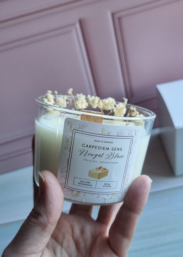 Bougie parfumée artisanale Nougat Blanc