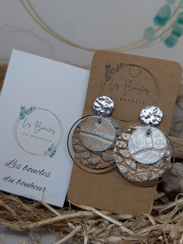 Boucles d&#039;oreilles Moon bronze cuivre mo1510