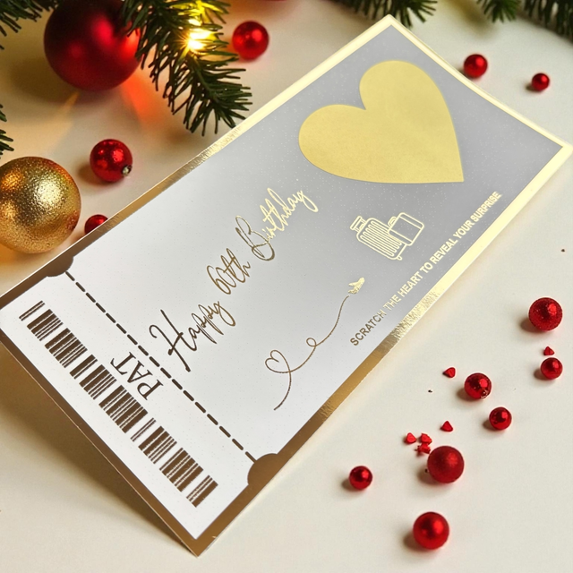 Custom scratch reveal boarding pass 