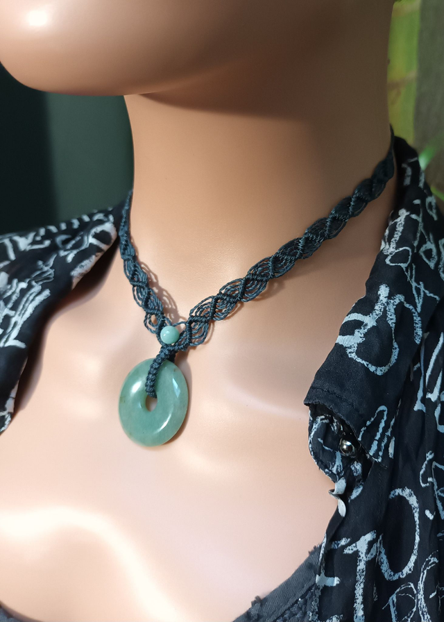 Collier donut en aventurine verte