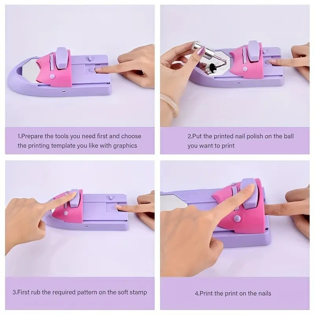 Odorless nail stamping machine with molds