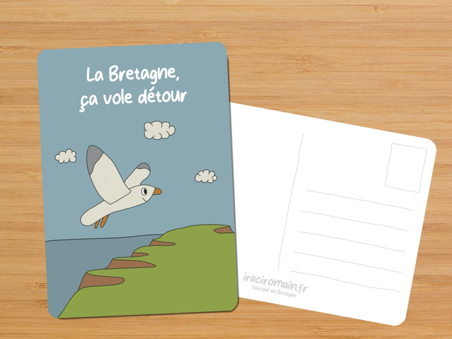 Carte postale " La Bretagne, ça vole détour "
