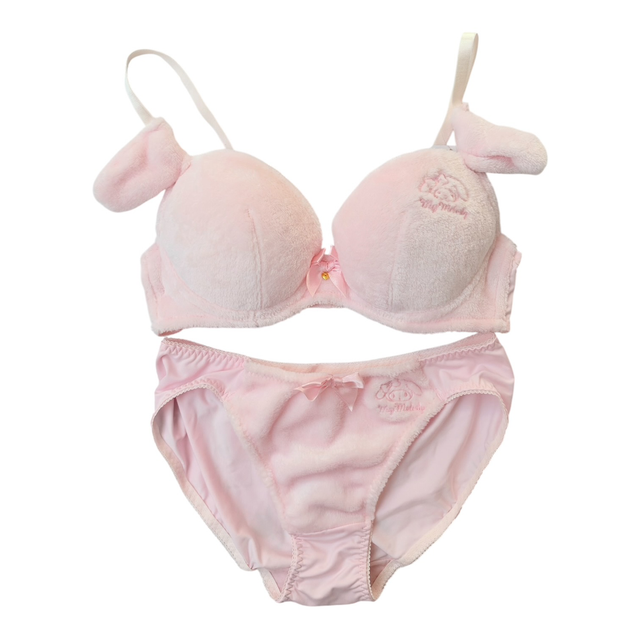 pink fluffy My melody bra and underwear set