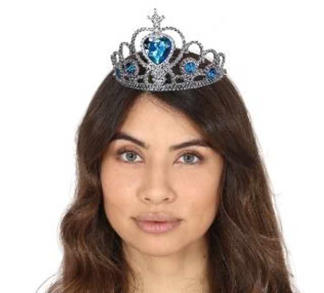 CARNEVALE, DIADEMA PRINCIPESSA  PIETRE AZZURRE