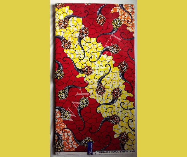 "Les Lianes du Bonheur" Tissu Wax Africain – 6 Yards (≈ 5,48 m) – Qualité Supérieure