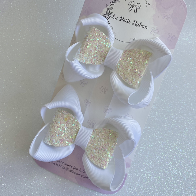 Paire de barrettes paillettes 