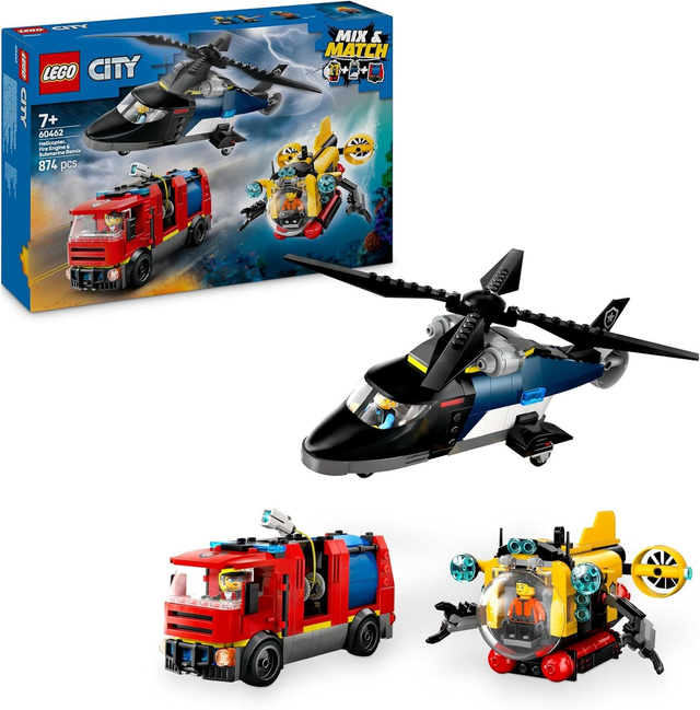 LEGO® City 60462 Kombinationsset mit Hubschrauber, Löschauto und U-Boot