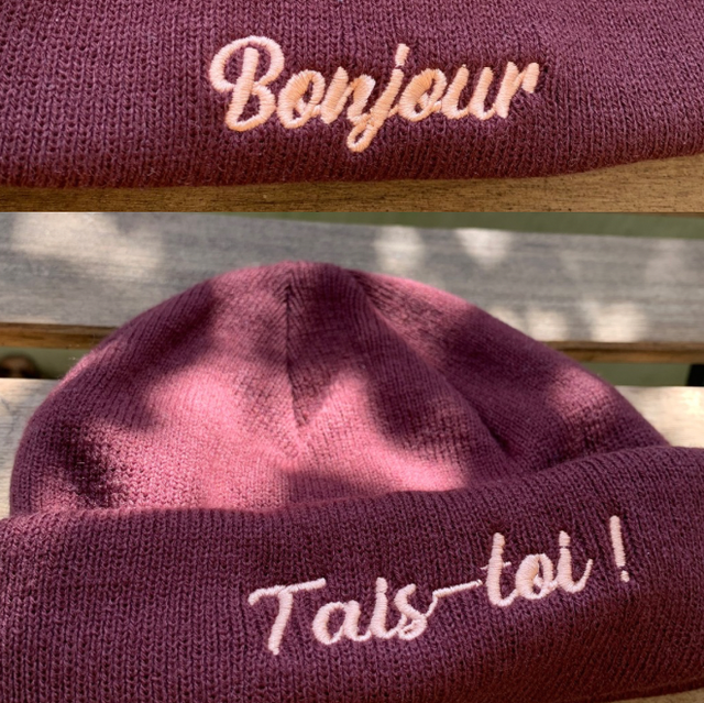 Bonnet Bonjour Tais toi