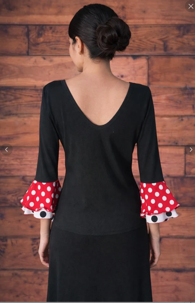 497 Taille L Top bohème flamenco 