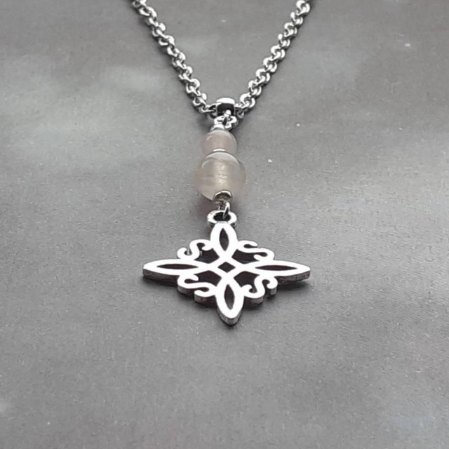 Rose Quartz Witch's Knot Necklace