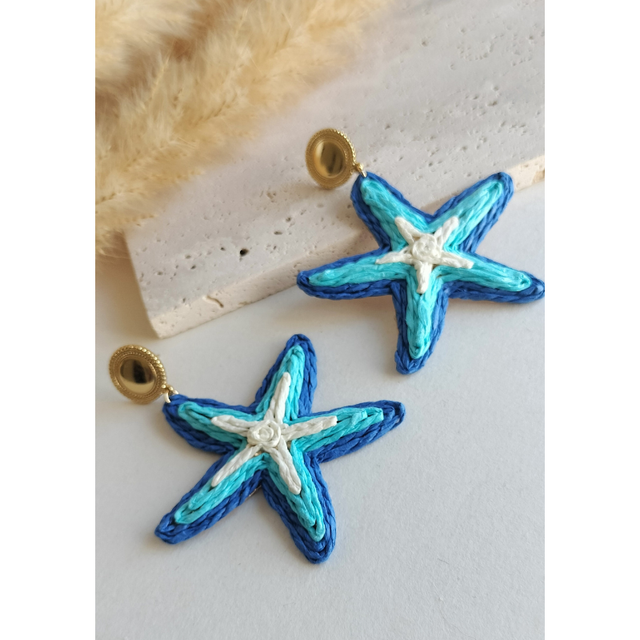 Boucles d'oreilles Etoile de mer bleu