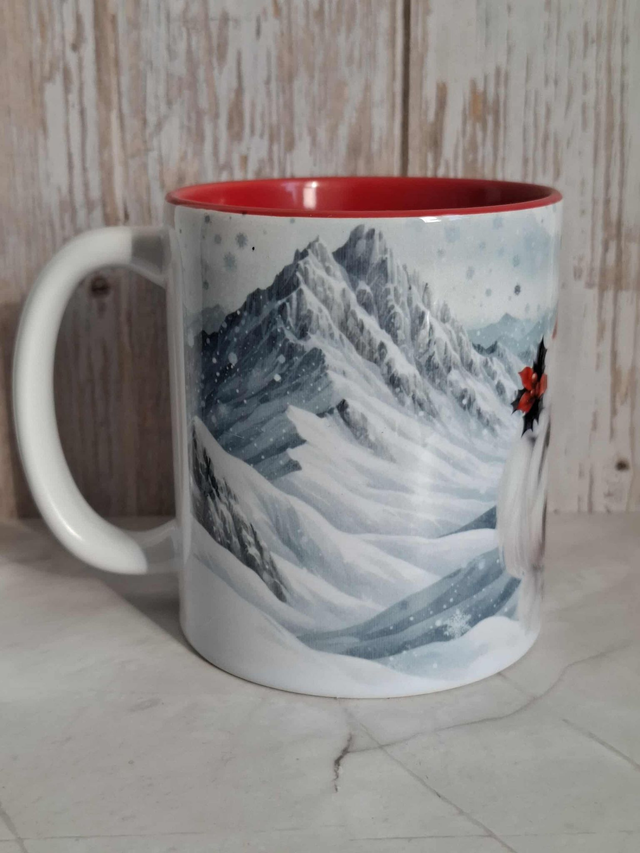 Mug rouge Noël coton de Tuléar