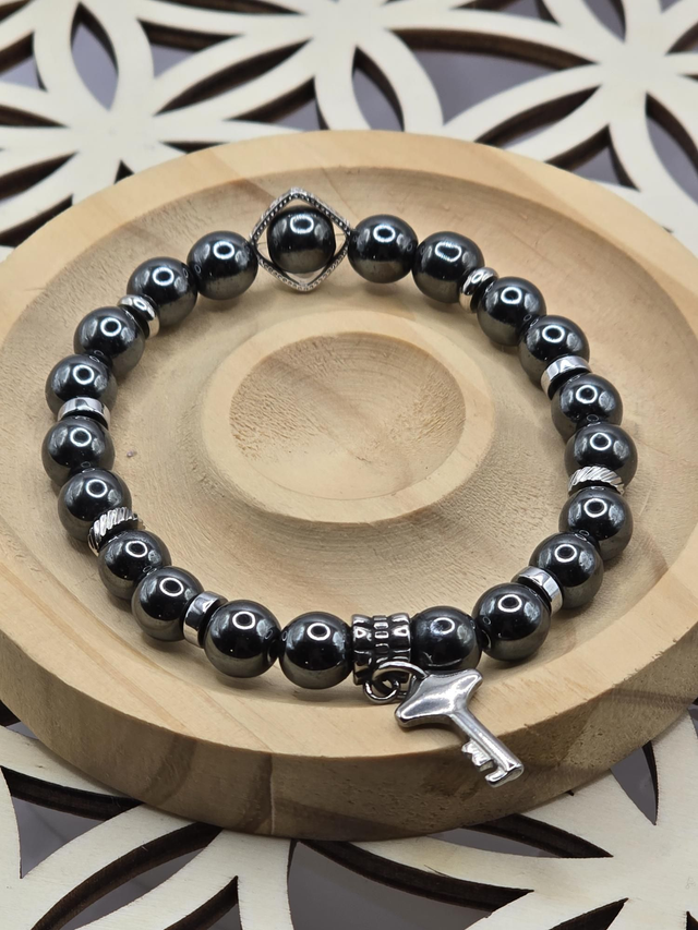 Bracelet d'Hématite en 0,8 cm 
