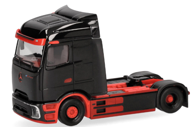 Mercedes-Benz eActros 600 Procabin Solozugmaschine 2achs, schwarz/rot Herpa 1:87