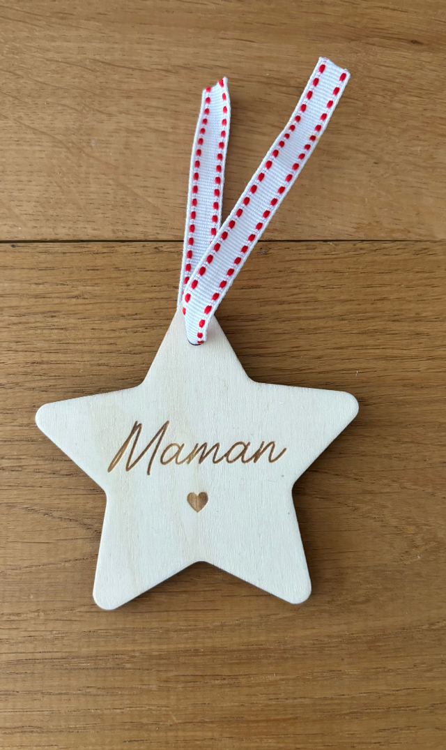 Étoile de Noël en bois - Personnalisable