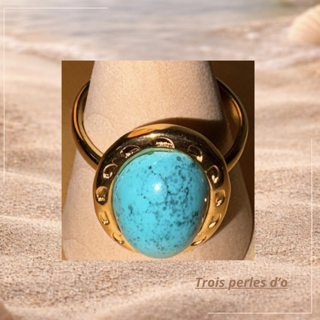 Bague acier inoxydable dorée 