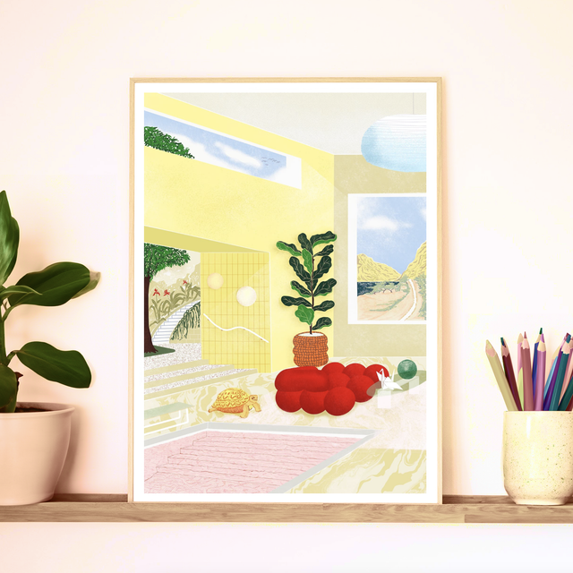 Happy Turtle in Modernist House