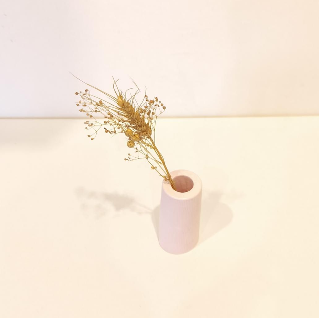 "Solune" Mini vase artisanal en gypse avec fleurs séchées – déco minimaliste  