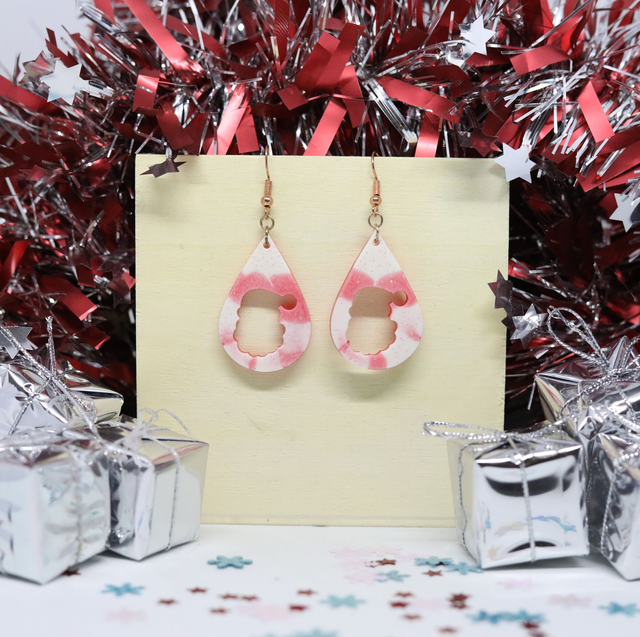 Boucles d&#039;oreilles mini goutte Père Noël