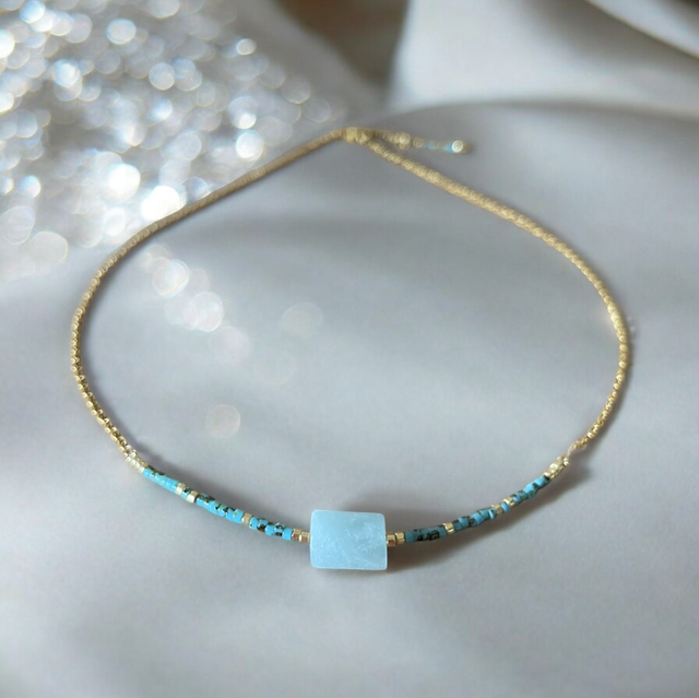 Collier Aigue Marine