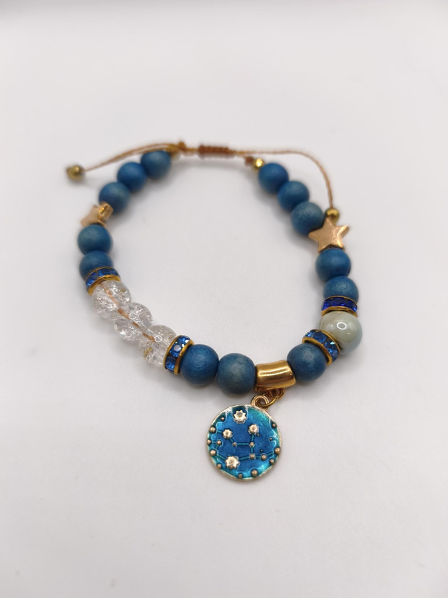 Bracelet cristal de roche et bois