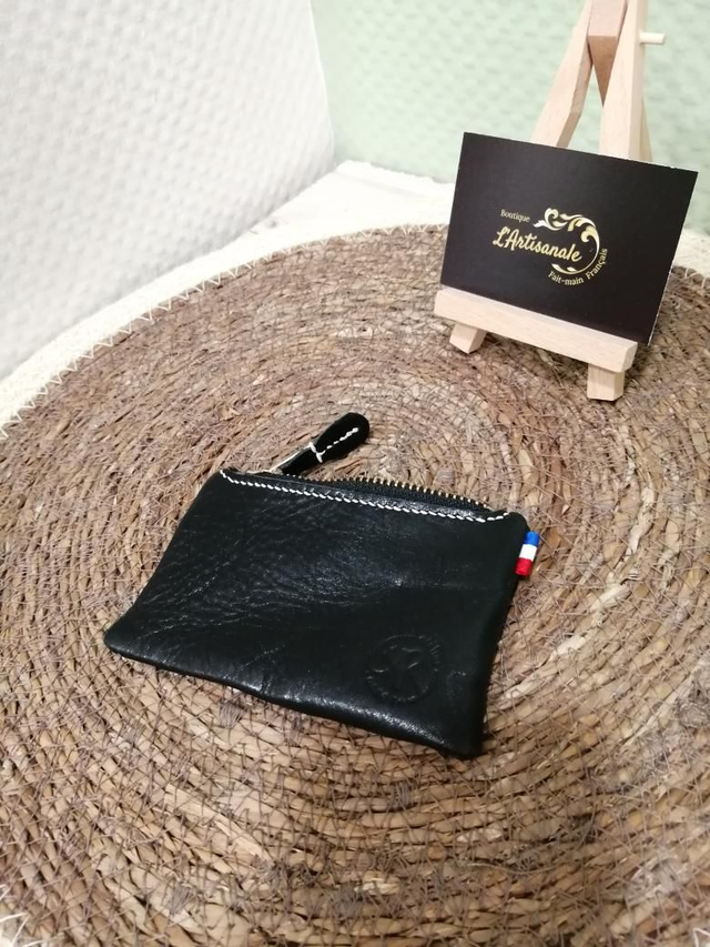 Porte-monnaie à glissière noir