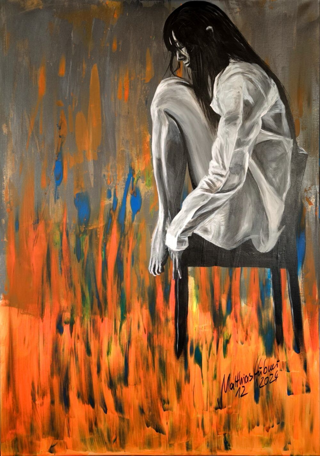 Gemälde "December 24" - Unikat mit Neonfarbe