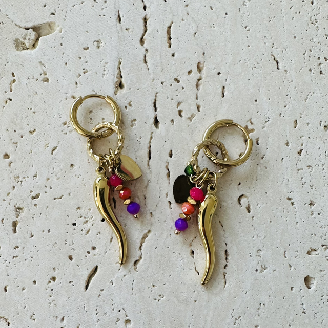 Oorbellen peper goud 