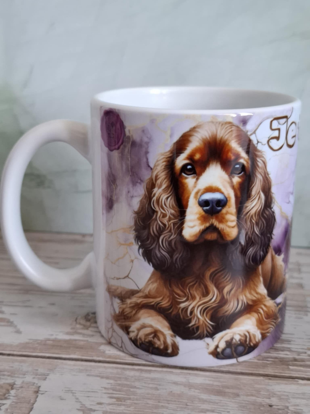 Mug blanc cocker chocolat