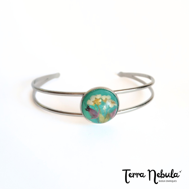 Bracelet fleuri Charme floral (turquoise) | BR01