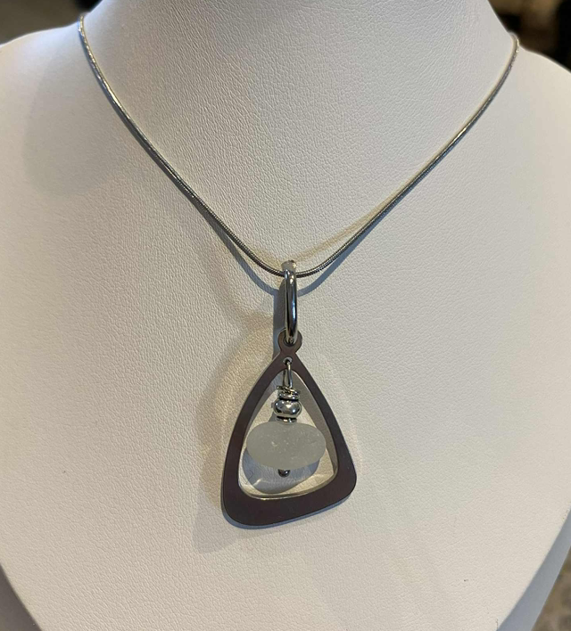 White sea glass necklace 